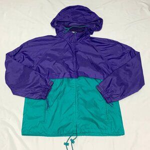 VTG 80s-90s Northern Reflections Windbreaker Jacket Stowable Hood Gorpcore